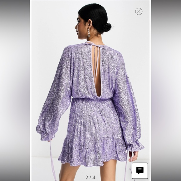 ASOS long sleeve sequin minidress - Picture 3 of 4